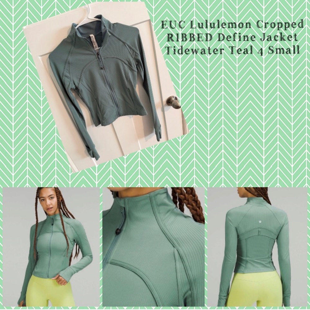 lululemon athletica Tidewater Teal Ribbed Cropped Define Jacket - Women's